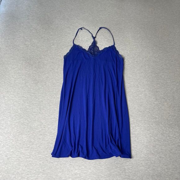 Victoria's Secret Cobalt Blue Lace Trim Modal Slip Dress - Picture 8 of 10
